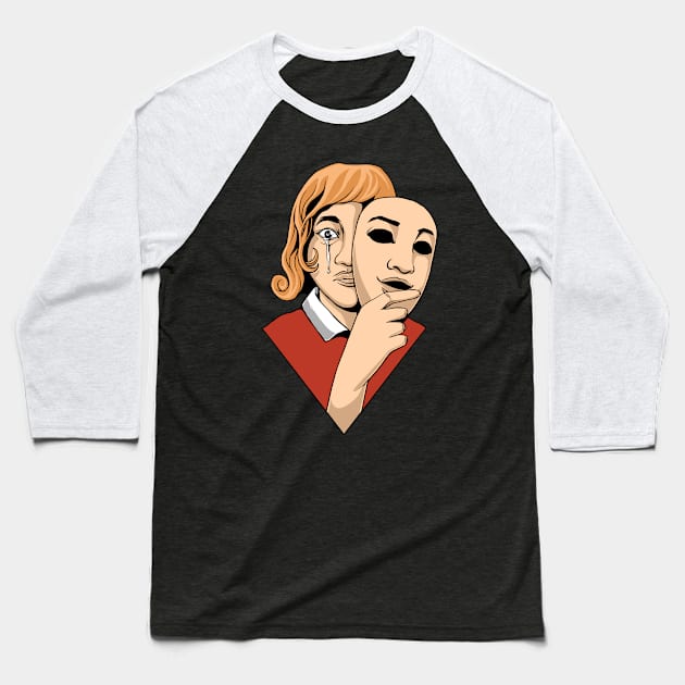 Sadness and Smile Baseball T-Shirt by Malik's